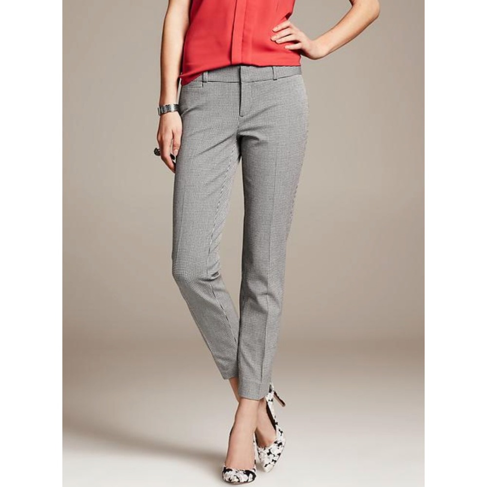 Banana Republic Sloan Slim Fit Ankle Pants Gray Stretch Trousers Womens 4